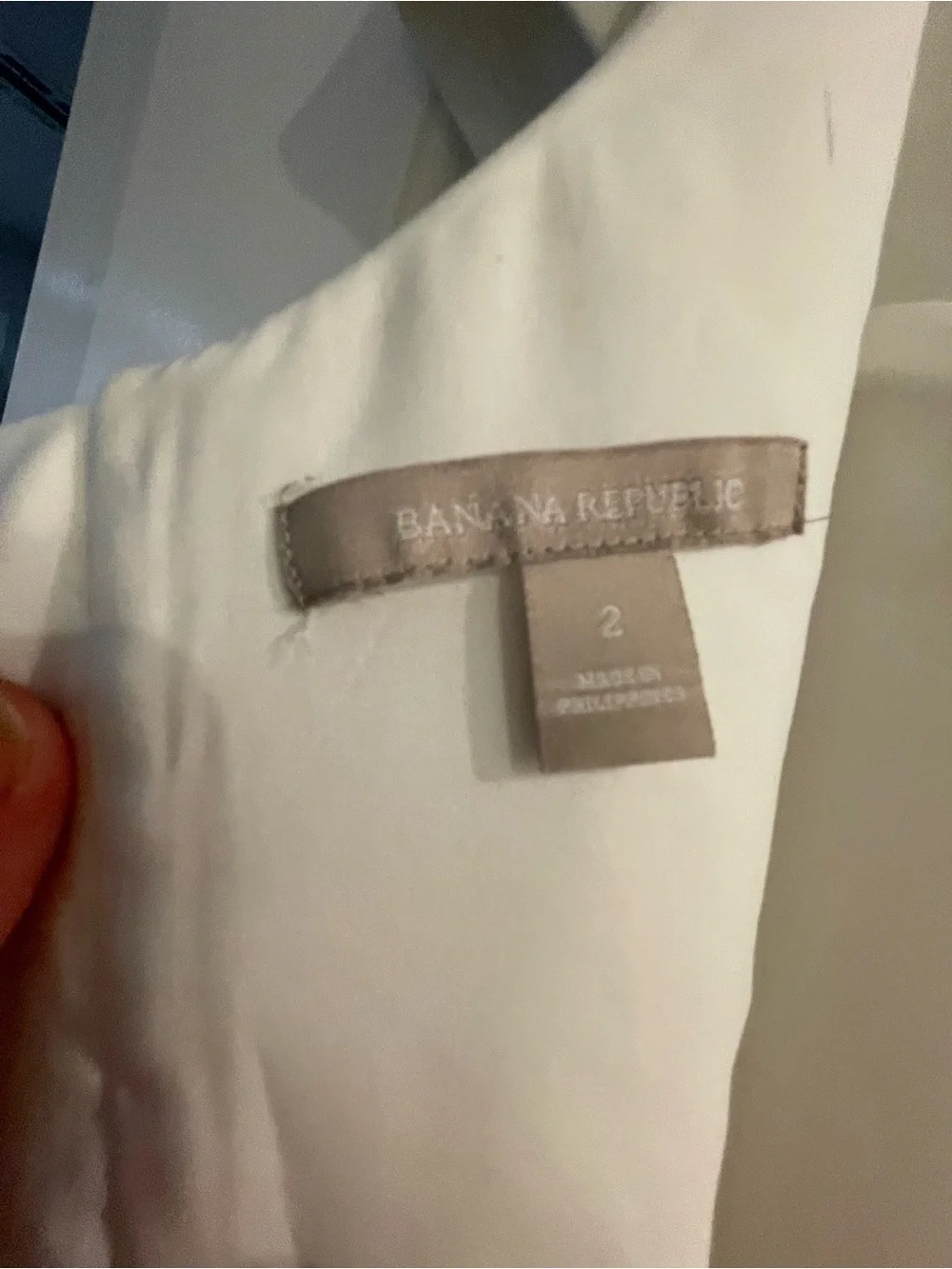 Banana Republic White Short Sleeve Fit-and-Flare Mini Dress - Picture 5 of 5